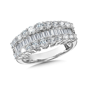 14K White Gold Brilliant Baguettes Anniversary Bands